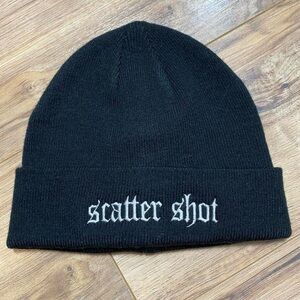 Mens Big X Black Embroidered Scatter Shot Beanie Hat